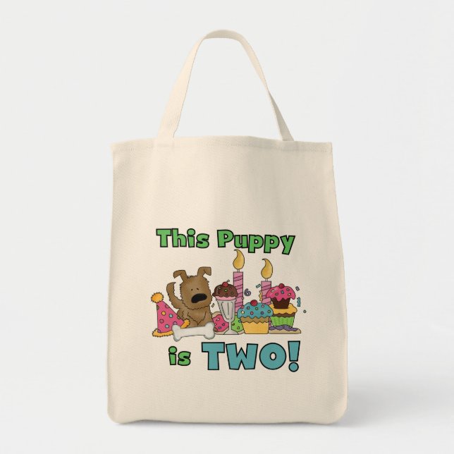 This Puppy is Two Tshirts and Gifts Tote Bag (Front)