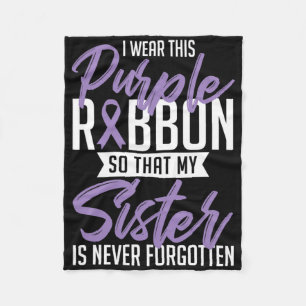 This Purple Ribbon Overdose Awareness Day Gift Fleece Blanket