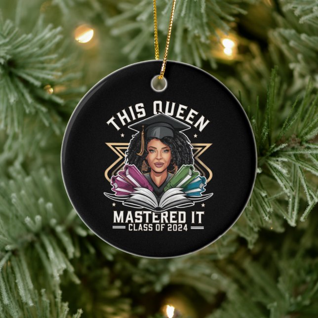 This Queen Mastered it Class of 2024 Graduation Ceramic Tree Decoration (Tree)