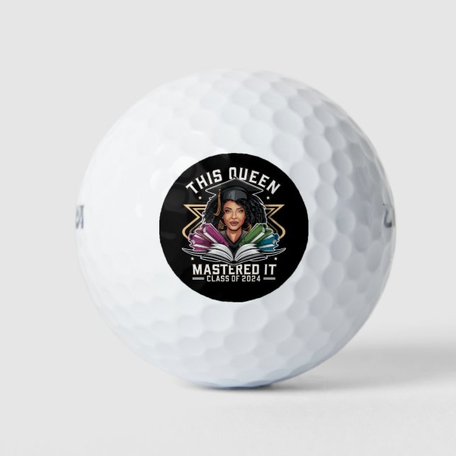 This Queen Mastered it Class of 2024 Graduation Golf Balls (Front)