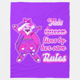 This queen never follow the rules purple fleece blanket