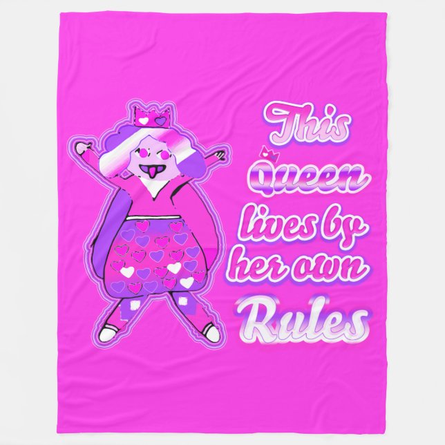 This queen never follow the rules purple fleece blanket (Front)