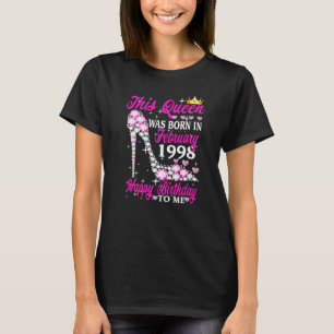This Queen Was Born In February 1998 25th Birthday T-Shirt