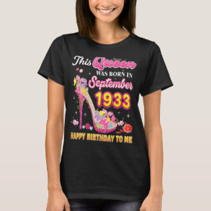 This Queen Was Born In September 1933 Happy Birthd T-Shirt