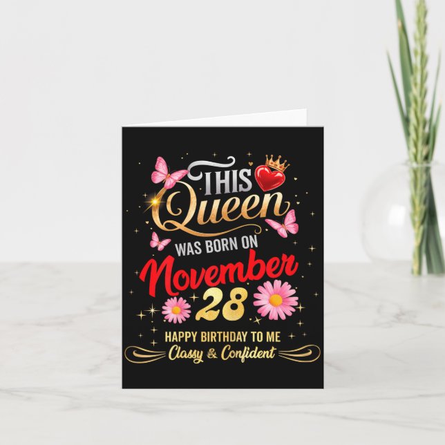 This Queen Was Born On November 28 November 28th B Card (Front)