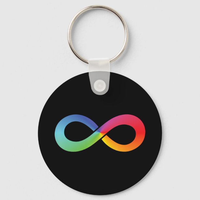 This rainbow infinity design can symbolise so many key ring (Front)