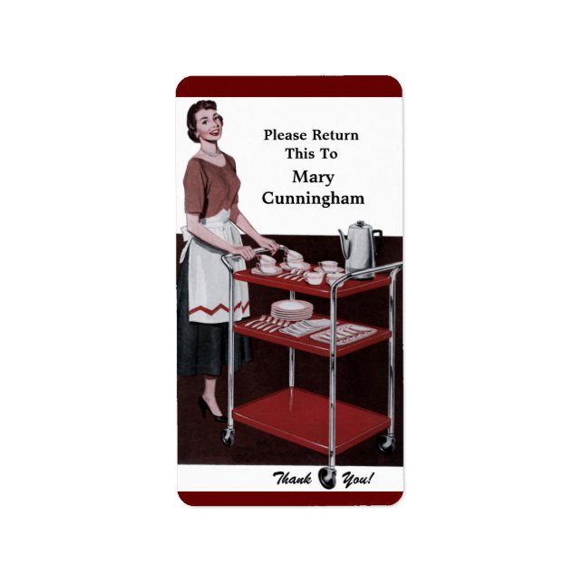 This Retro 50s Dish Belongs To You Label (Front)