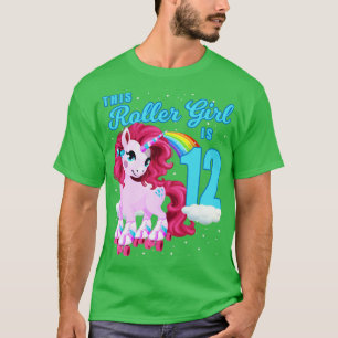 This Roller Girl is 12 Roller Skating Unicorn Birt T-Shirt