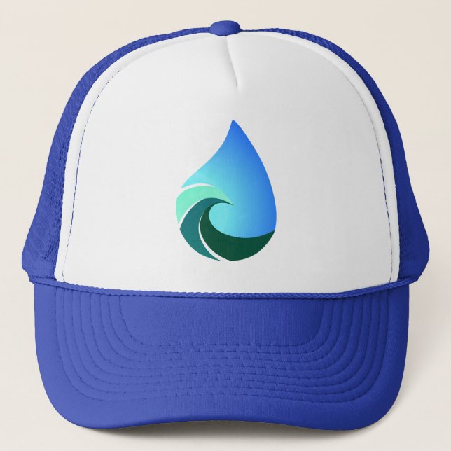 This Salty Life Wave Blue Trucker Hat (Front)