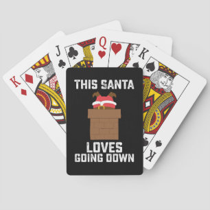This Santa Loves Going Down Funny Christmas Playing Cards