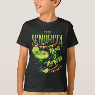 This Senorita Needs A Margarita Funny Cinco De May T-Shirt