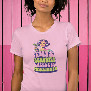 This Señorita Needs a Margarita Retro T-Shirt