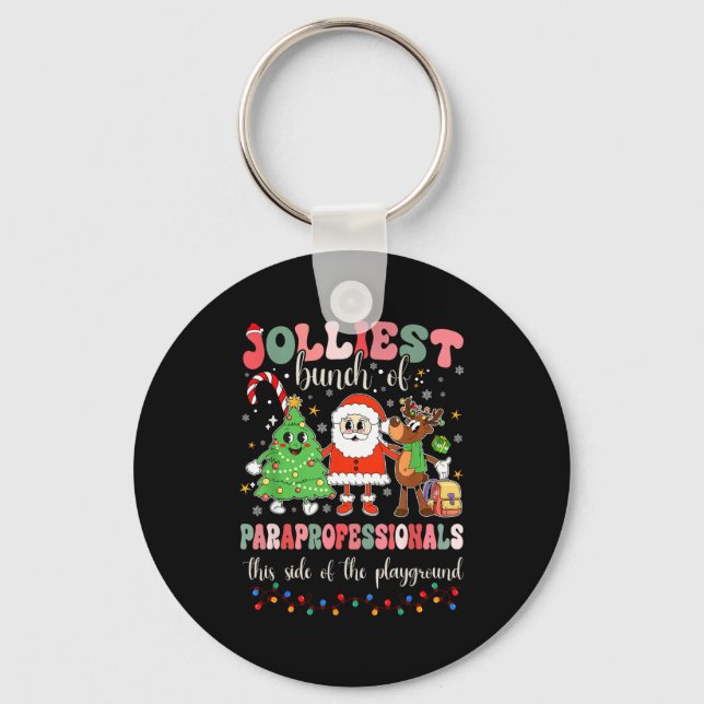 This Side Of The Playground Cute Merry Paras  Key Ring (Front)