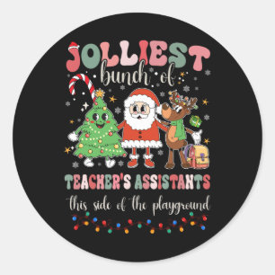 This Side Of The Playground Cute Merry Teacher's I Classic Round Sticker