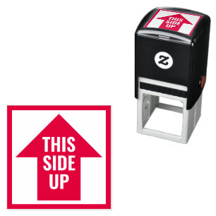 This Side Up Arrow Packaging Supplies Red Self-inking Stamp