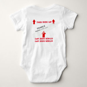 "THIS SIDE UP" Baby Handling Instructions Humourou Bodysuit