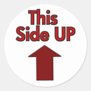 This Side Up Classic Round Sticker