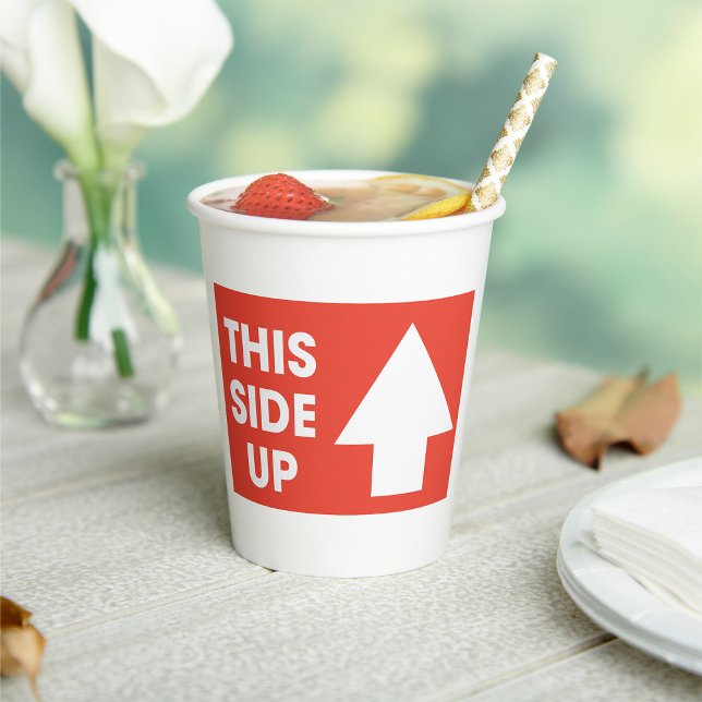 This Side Up Sign Paper Cups (Creator Uploaded)