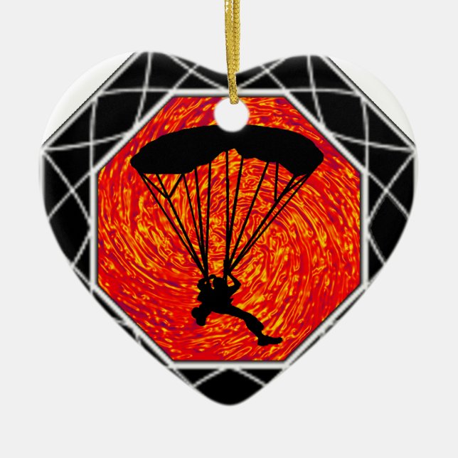 THIS SKYDIVING SET CERAMIC TREE DECORATION (Front)