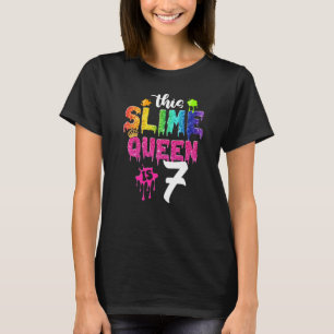 This Slime Queen Is 7th Birthday Girl Crown 7 Year T-Shirt