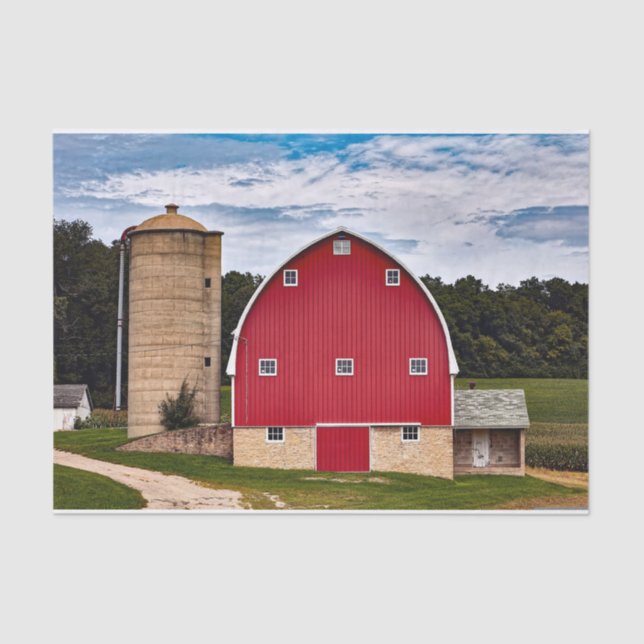 This Snappy Red Barn Is Too Perfect To Be Real Tissue Paper (Front)