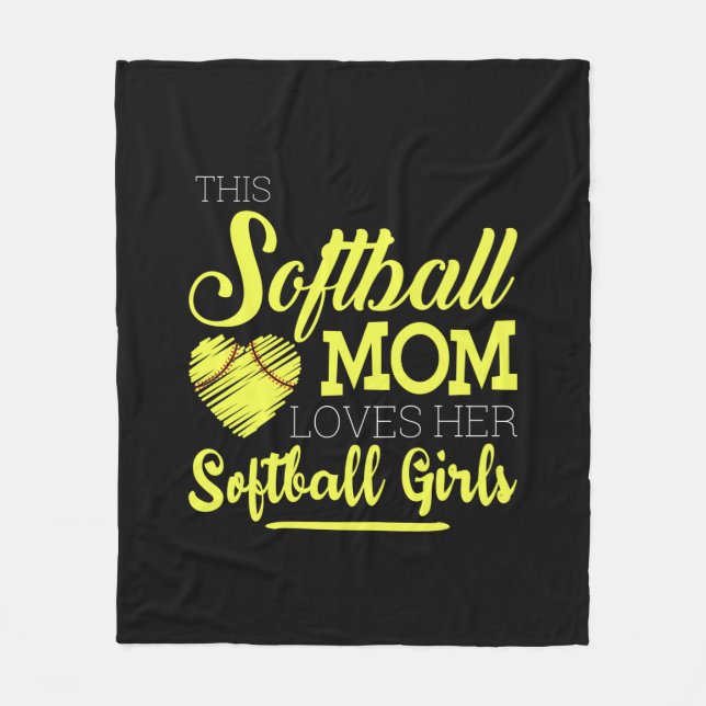 This softball mum loves her Softball Girls Fleece Blanket (Front)