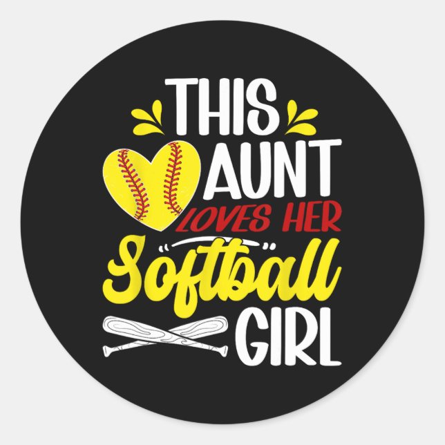 This Softll Aunt Of A Softll Player Auntie  Classic Round Sticker (Front)