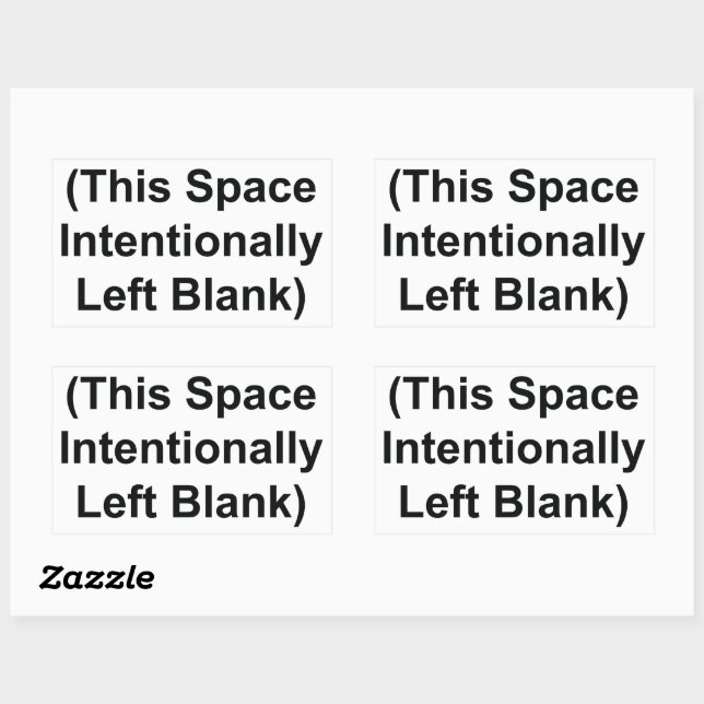 "This Space Intentionally Left Blank" Stickers (Sheet)