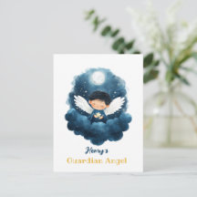 This Starry Night Guardian Angel Postcard