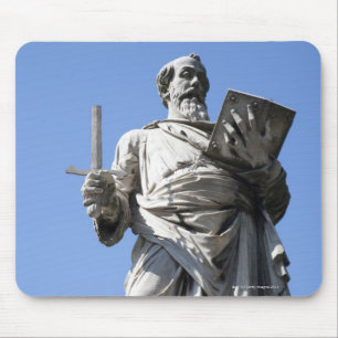 This statue of Saint Paul is on the right site Mouse Mat