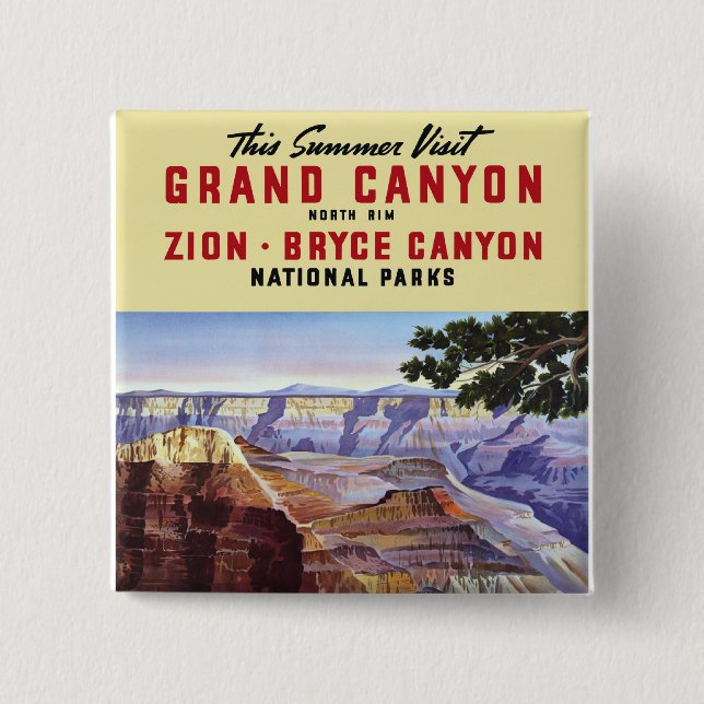 This Summer Visit Grand Canyon 15 Cm Square Badge (Front)