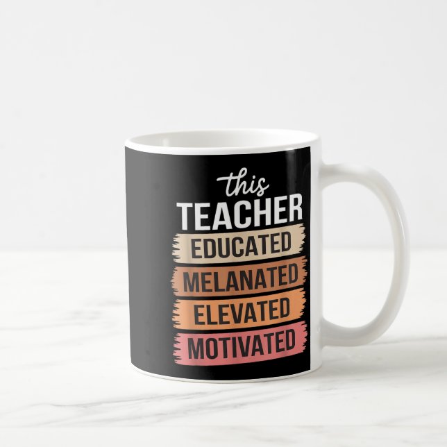 This Teacher Educated Melanated Elevated Motivated Coffee Mug (Right)