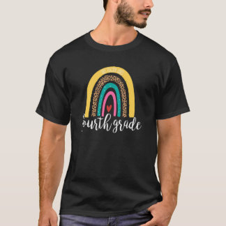 This Teacher Loves Fourth Grade Cute Rainbow Heart T-Shirt