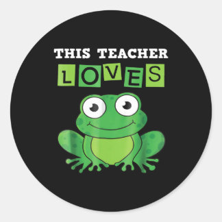 This Teacher Loves Frog Biology Teacher Classic Round Sticker