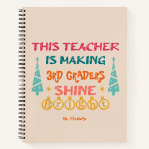 This teacher personalised Christmas Notebook