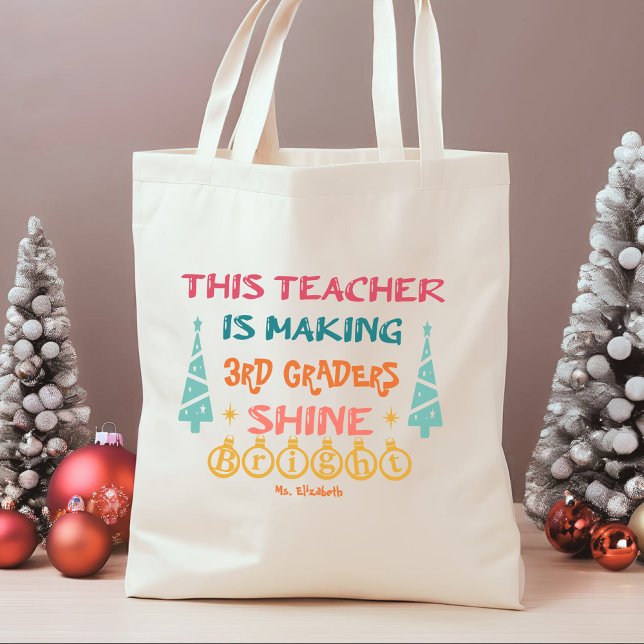 This teacher personalised Christmas Tote Bag (Creator Uploaded)