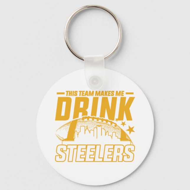 This Team Makes Me Drink Football  Key Ring (Front)