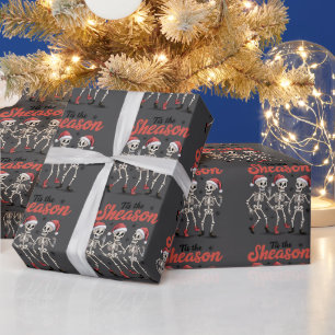 This the Season Christmas Dancing Skeleton Family Wrapping Paper