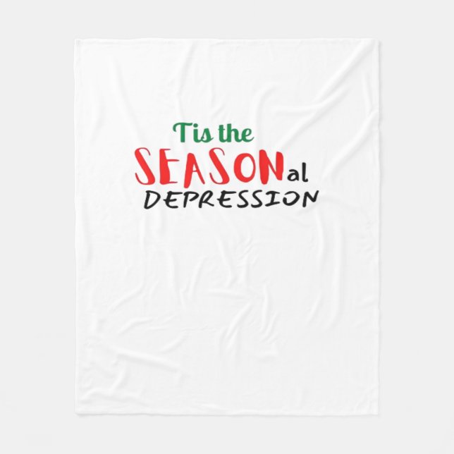 This The Seasonal Depression Holiday Fleece Blanket (Front)