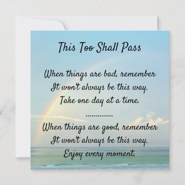 "This too shall pass"  (Front)