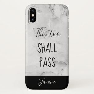This Too Shall Pass Cute Marble Name Personalised iPhone X Case