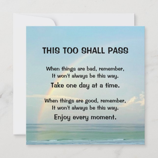 This Too Shall Pass Greeting Card (Front)