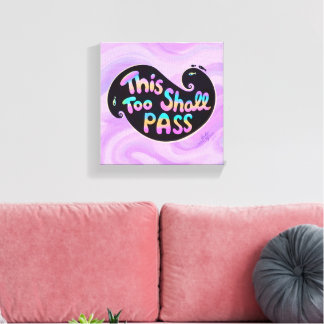 This Too Shall Pass Wave Stretched Canvas Print
