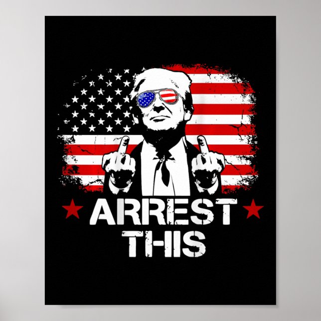 This Trump Fingers Pro Trump Flag American (on Bac Poster (Front)