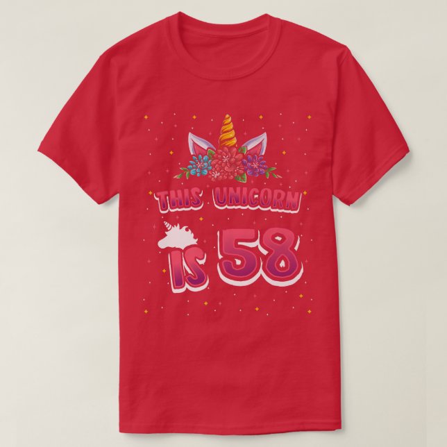 This Unicorn is 58 Fiftyeight Years Old Girl 58th  T-Shirt (Design Front)