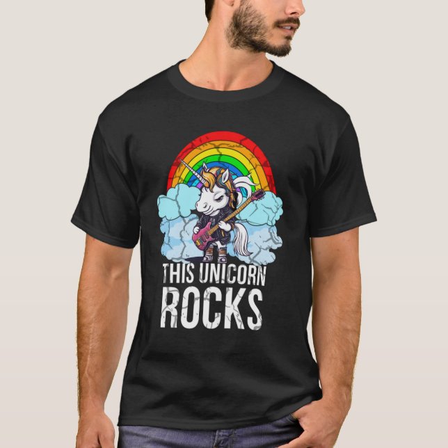 This Unicorn Rocks Guitar T-Shirt (Front)