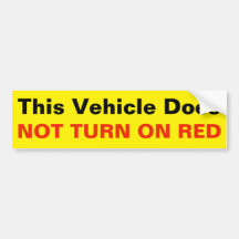 This Vehicle Does Not Turn on RED sticker