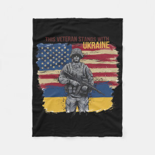 This Veteran Stands With Ukraine 12 Fleece Blanket