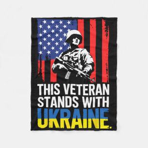 This Veteran Stands With Ukraine 13 Fleece Blanket