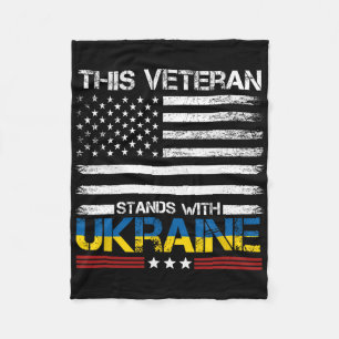 This Veteran Stands With Ukraine 1 Fleece Blanket